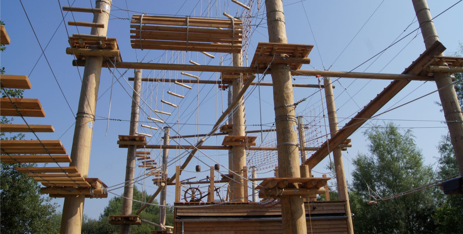 Panoramaaufnahme der gesamten Kletteranlage