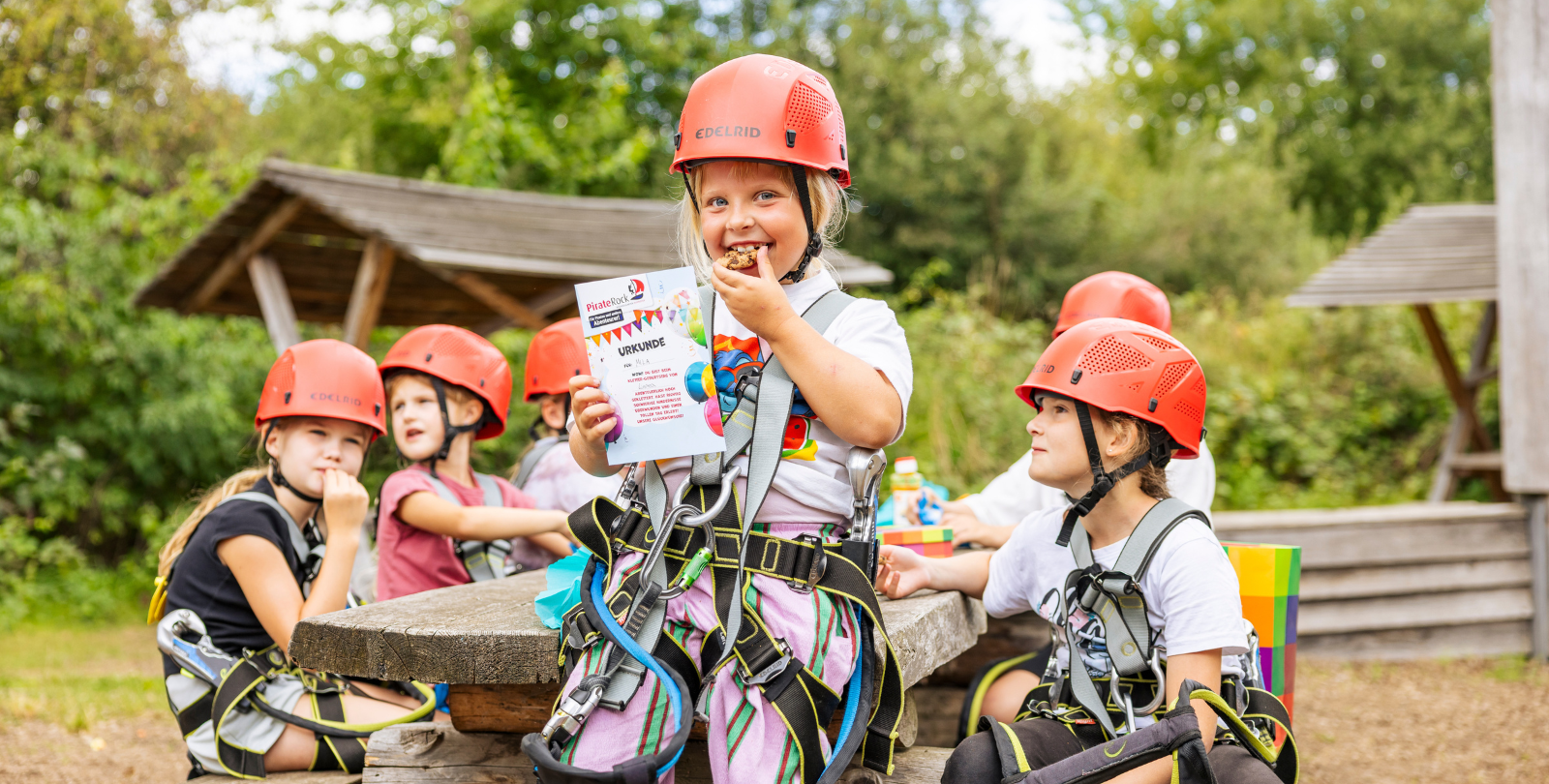 Halbportr�t eines Jungen beim klettern