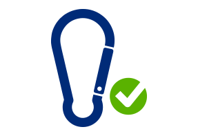 Icon mit Karabiner als Symbol fr die Hochseilgrtenverbnde ERCA & IAPA